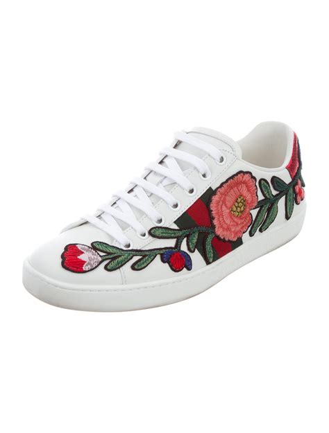 gucci flower pattern shoes|Gucci flower sneakers.